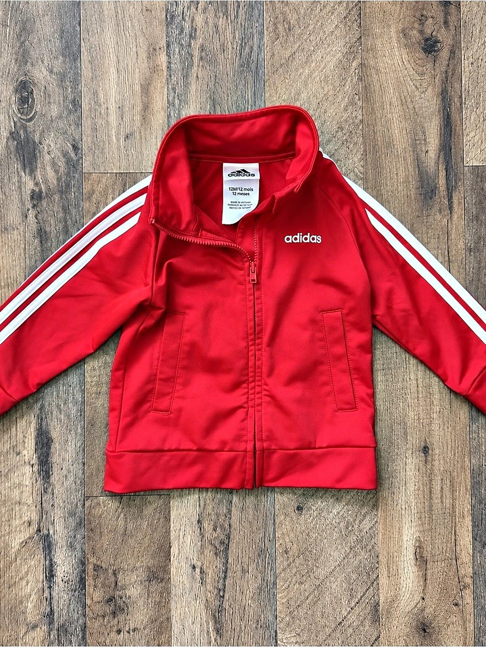 adidas Kids Red & White Track Jacket Baby 12M